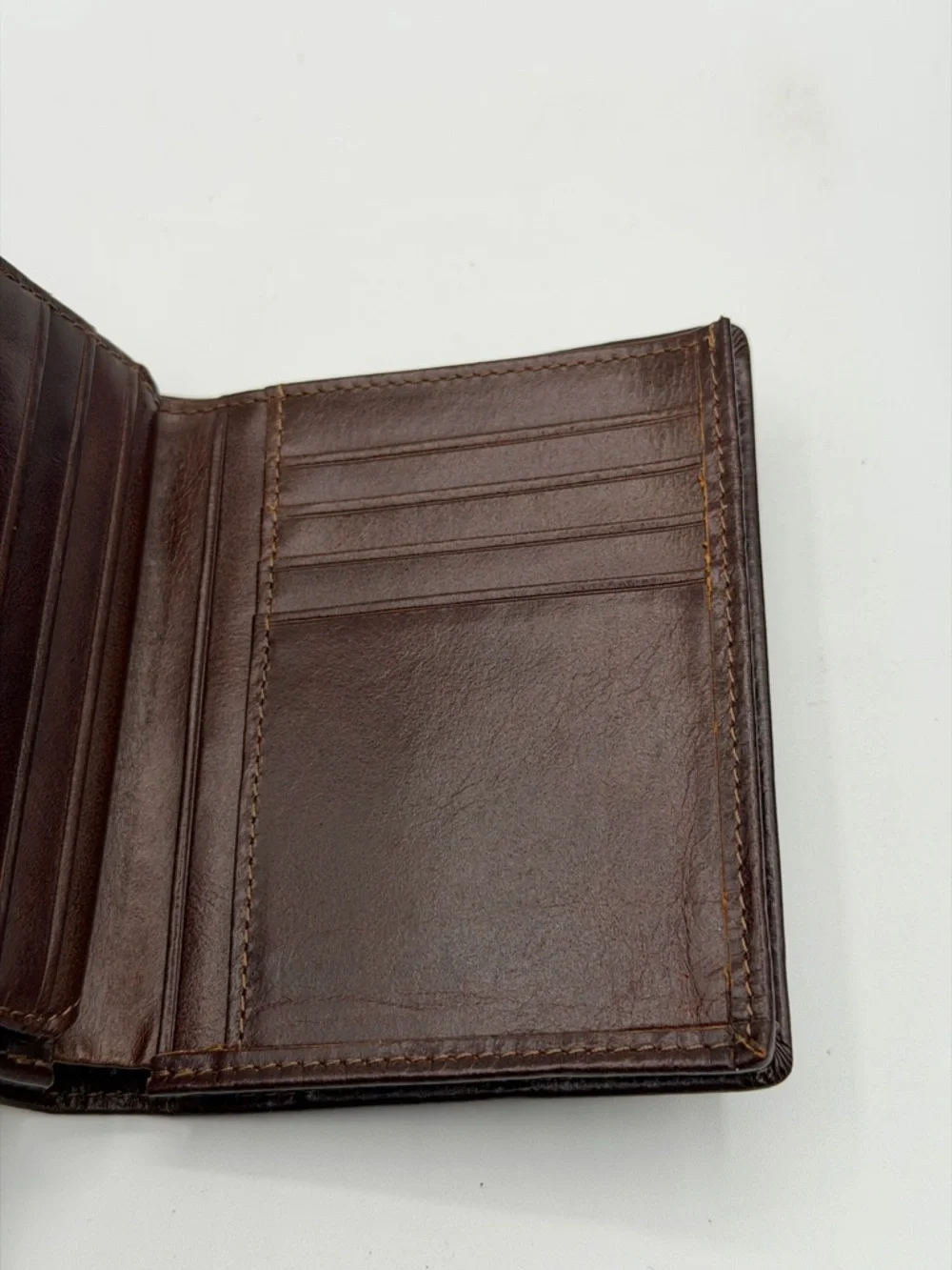 Niucunzh Mens Brown Leather Bifold Wallet Extra Large Capacity Card Hold